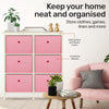 Home Master 6 Drawer Pine Wood Storage Chest Pink Fabric Baskets 70 x 80cm Deals499