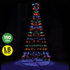 Christmas By Sas 1.5m Solar Powered Tree With Star Metal Frame 150 LED Bulbs Deals499