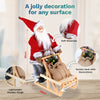 Christmas By Sas 45cm x 30cm Santa & Wooden Sleigh Decorative Statue Intricate Details Deals499