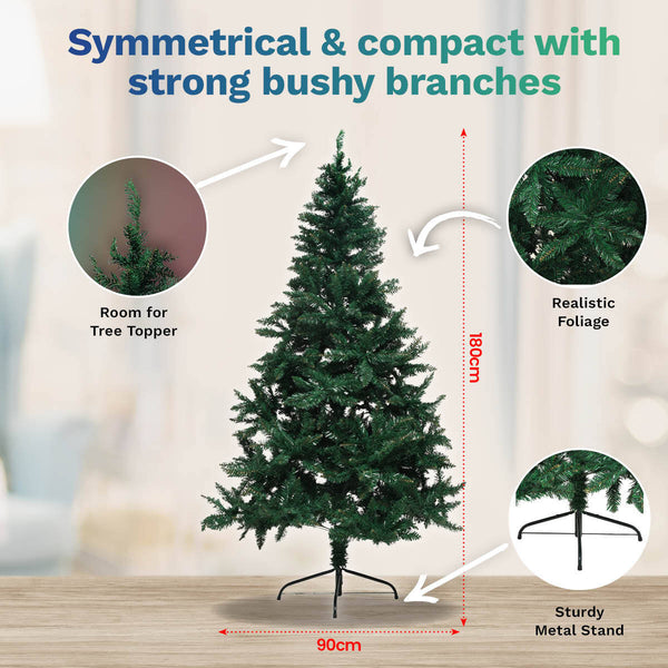 Christmas By Sas 1.8m Full Figured Pine Tree Realistic Foliage 800 Tips Deals499