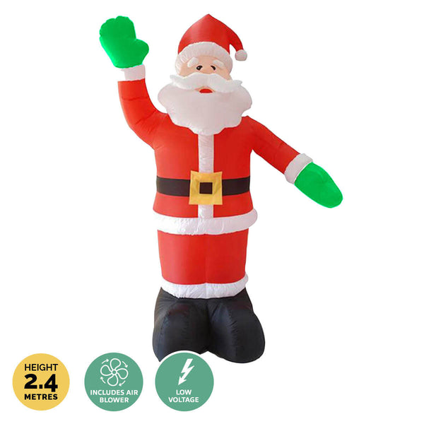 Christmas By Sas 2.4m Waving Santa Self Inflating Bright LED Lighting Deals499