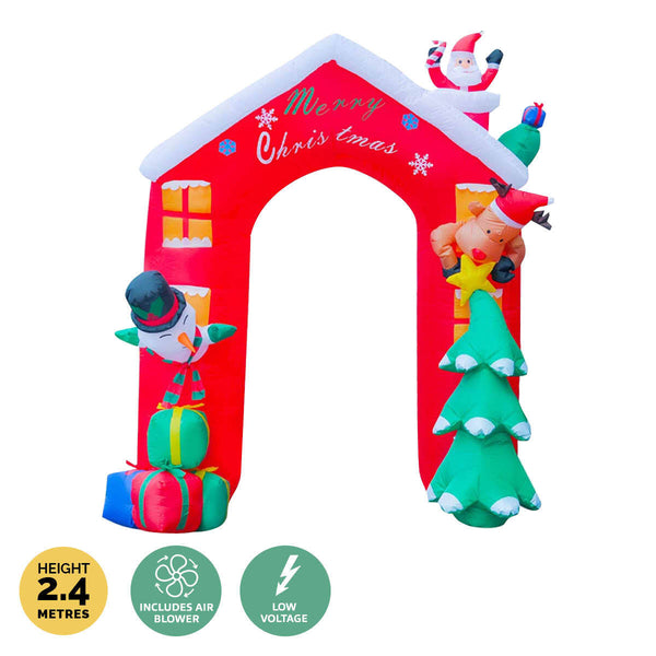 Christmas By Sas 2.4 x 2.09m Christmas Arch Self Inflating Bright LED Lights Deals499
