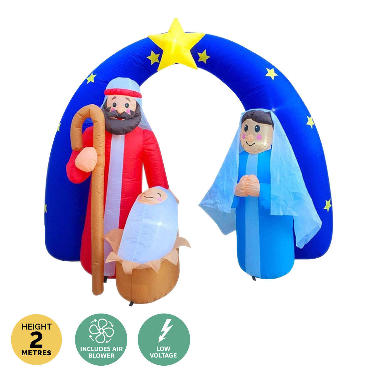 Christmas By Sas 2m Nativity Scene Baby Jesus Self Inflating LED Lighting Deals499