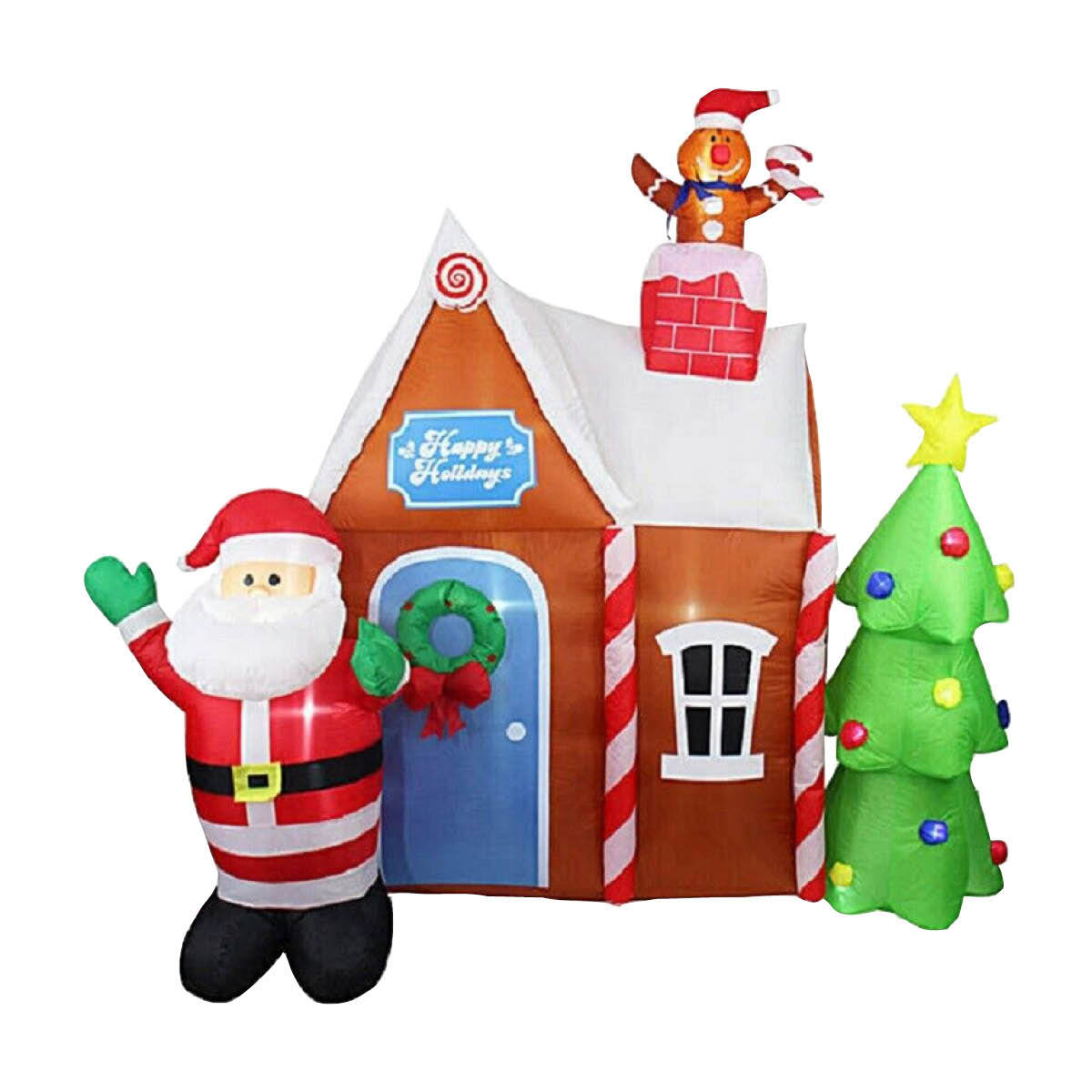 Christmas By Sas 2.2m Gingerbread House & Santa Self Inflating LED Lights Deals499