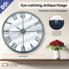Home Master  Wall Clock Roman Numerals Stylish Mirror Face Metal Accents 80cm Deals499