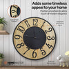 Home Master Wall Clock Wood &amp; Metal Look Stylish Design Large Numbers 60cm Deals499