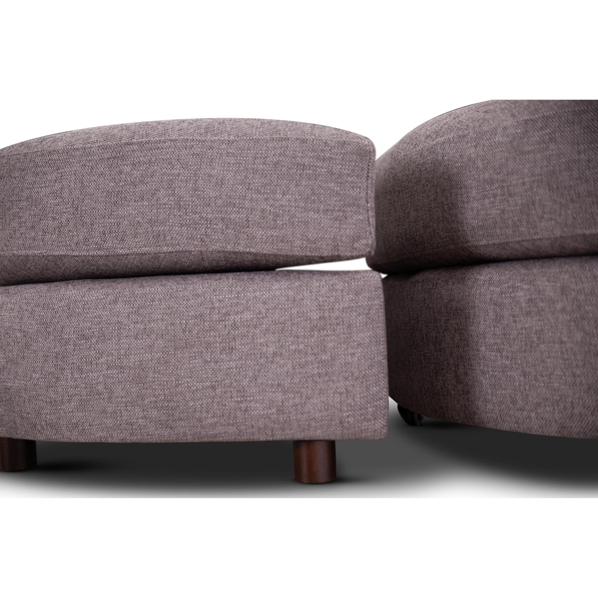 Sunshine Single Sofa Chair Fabric Swivel Ottoman - Grey Deals499