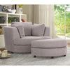 Sunshine Single Sofa Chair Fabric Swivel Ottoman - Steel Deals499