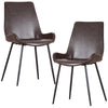 Brando  Set of 2 PU Leather Upholstered Dining Chair Metal Leg - Brown Deals499