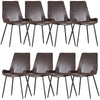 Brando  Set of 8 PU Leather Upholstered Dining Chair Metal Leg - Brown Deals499