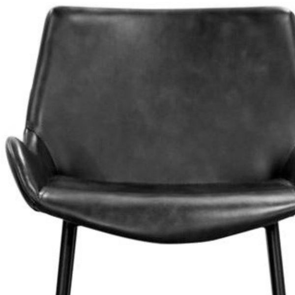 Brando  Set of 2 PU Leather Upholstered Bar Chair Metal Leg Stool Vintage Grey Deals499