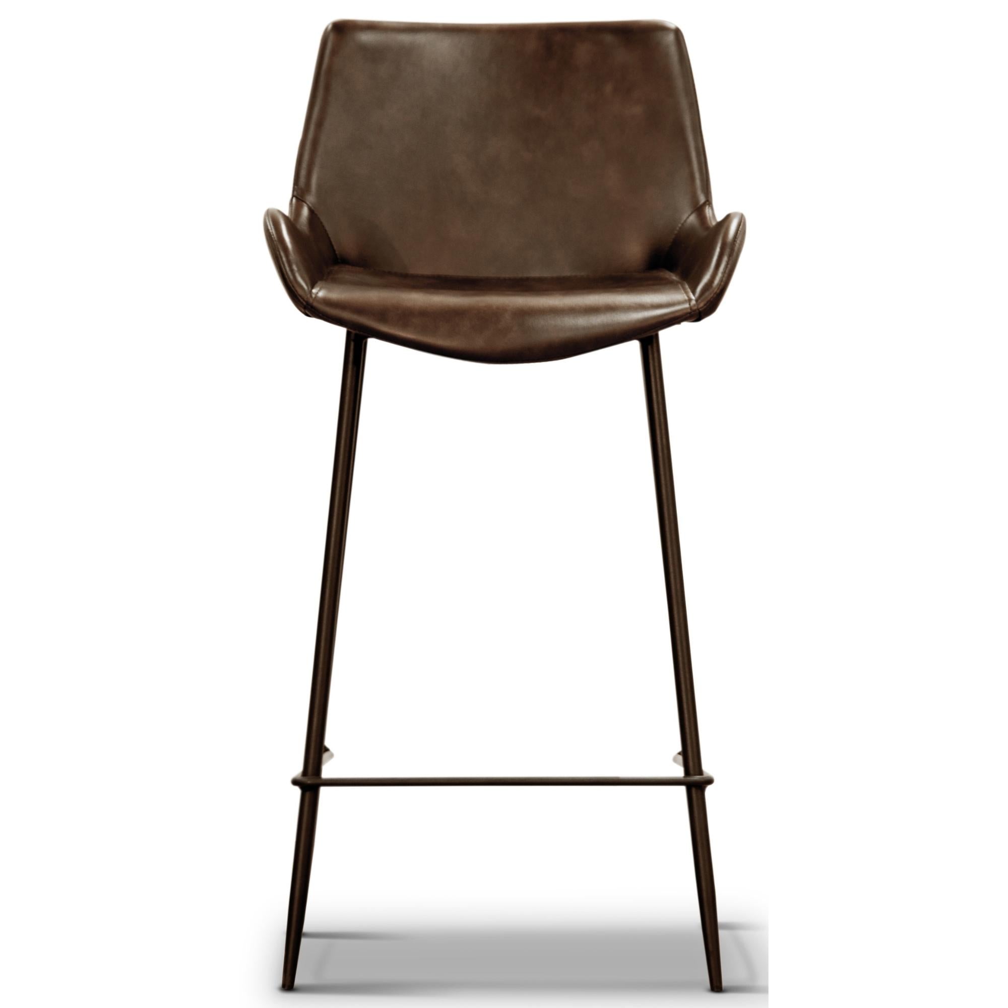 Brando  Set of 6 PU Leather Upholstered Bar Chair Metal Leg Stool - Brown Deals499