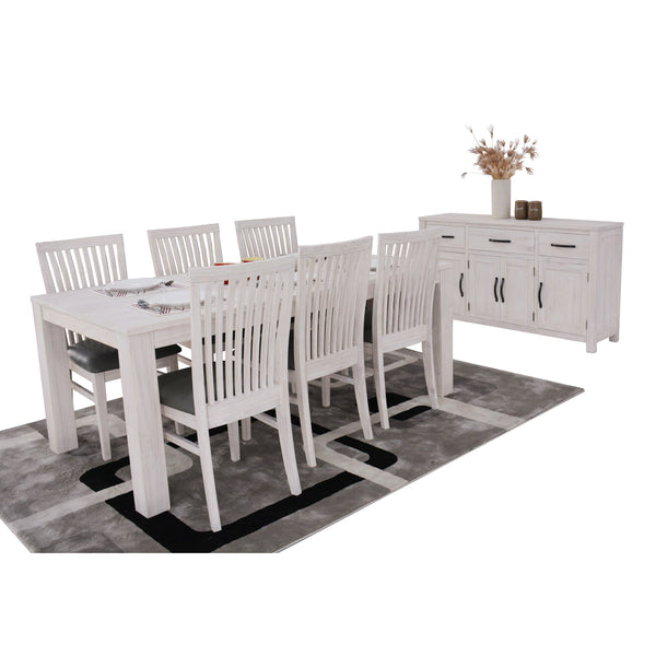 Foxglove PU Seat Dining Chair Set of 2 Solid Ash Wood Dining Furniture - White Deals499