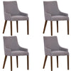 Tuberose Dining Chair Set of 4 Fabric Seat Solid Acacia Wood Furniture - Grey Deals499