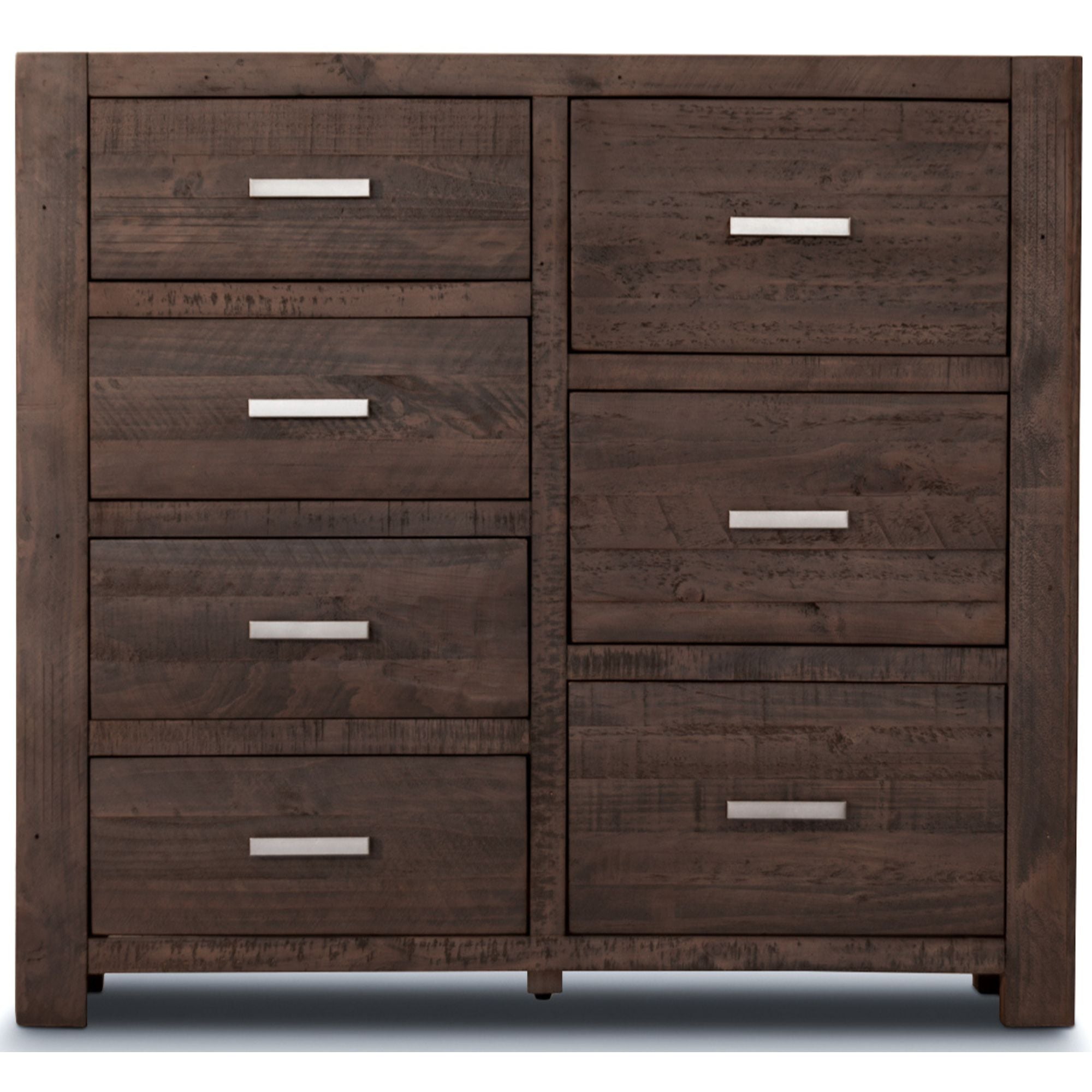 Catmint Tallboy 7 Chest of Drawers Pine Wood Bed Storage Cabinet - Grey Stone Deals499