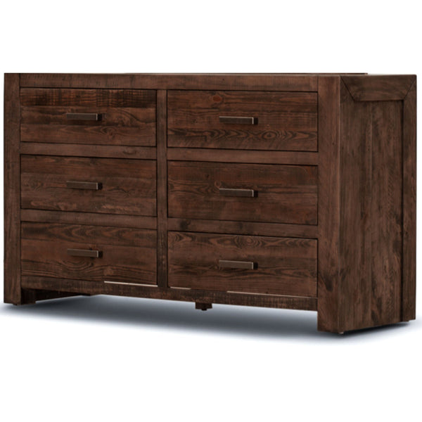 Catmint Dresser 6 Chest of Drawers Solid Pine Wood Storage Cabinet - Grey Stone Deals499