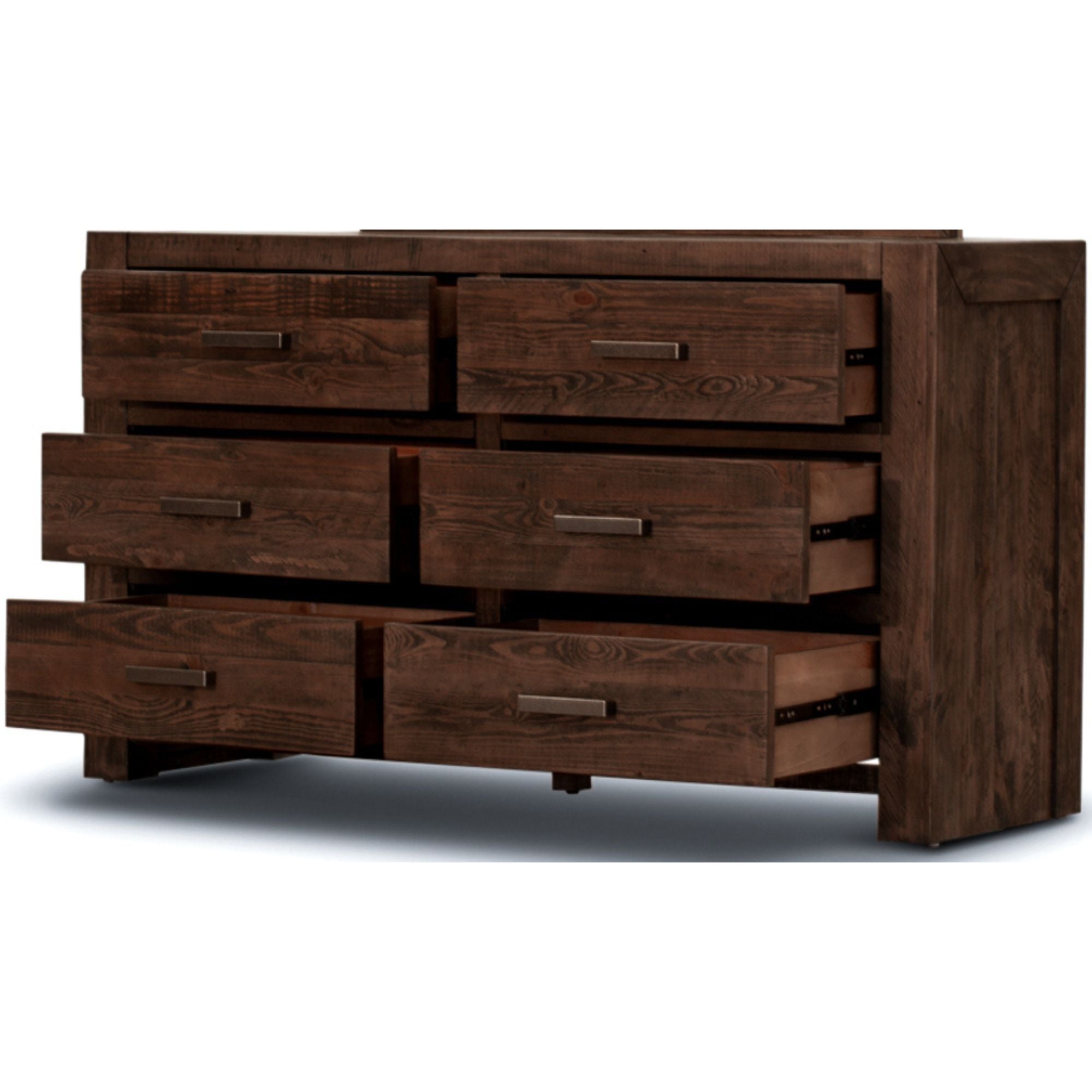Catmint Dresser 6 Chest of Drawers Solid Pine Wood Storage Cabinet - Grey Stone Deals499