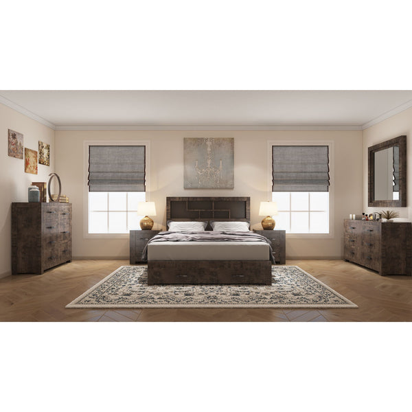 Catmint 4pc Queen Bed Suite Bedside Tallboy Bedroom Furniture Package Grey Stone Deals499