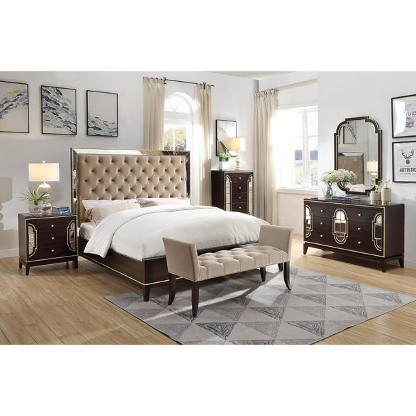 Scarlet 4pc King Bed Frame Bedroom Suite Timber Bedside Tallboy Package Set Deals499