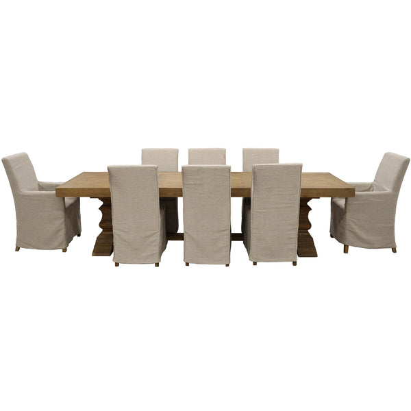 Ixora  Dining Chair Set of 4 Fabric Slipcover French Provincial Carver Timber Deals499