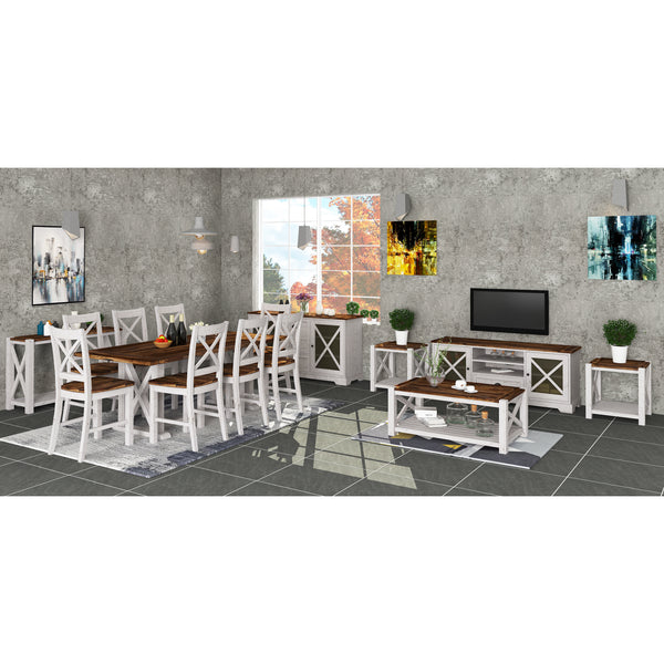 Erica X-Back Dining Chair Set of 4 Solid Acacia Timber Wood Hampton Brown White Deals499