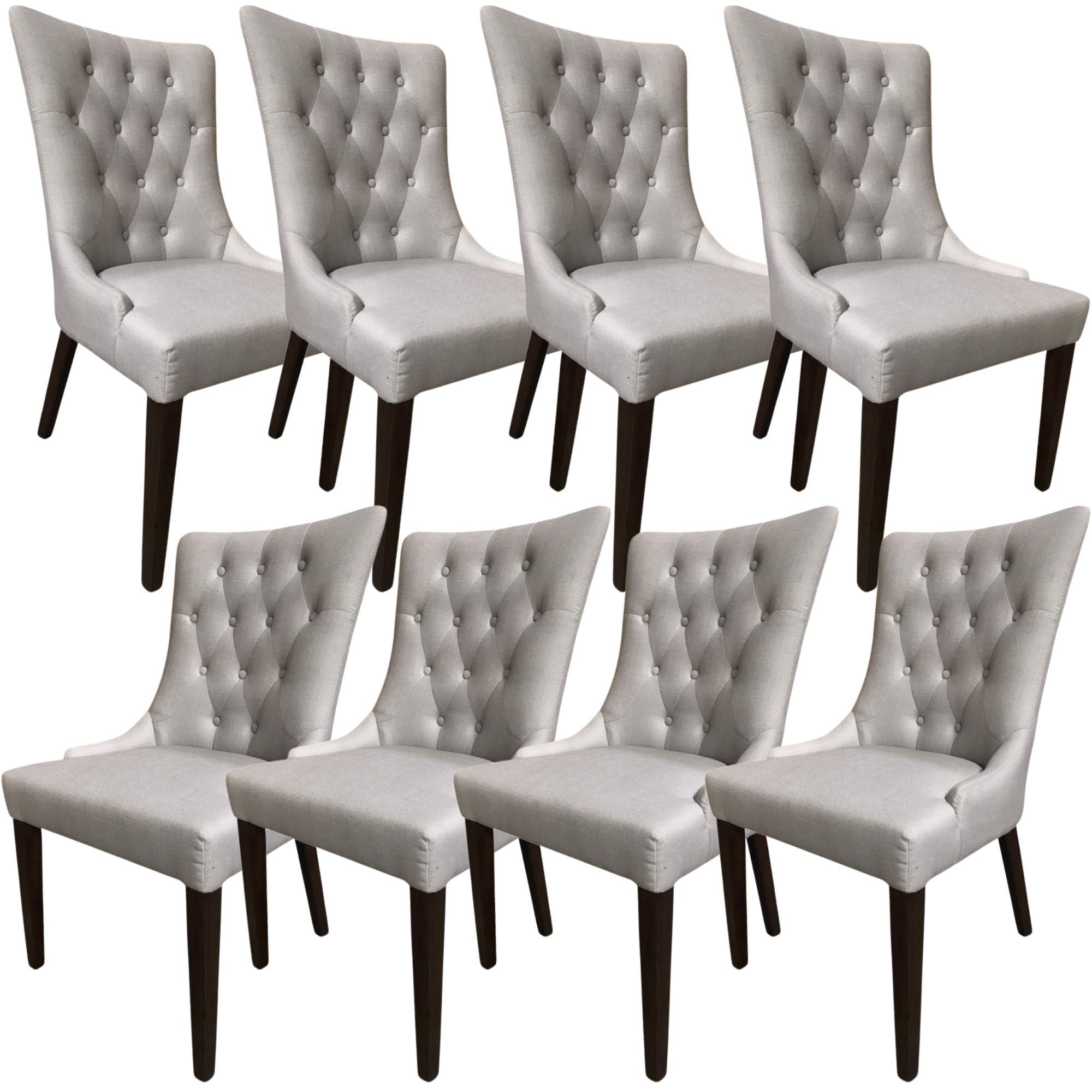 Florence  Set of 8 Fabric Dining Chair French Provincial Solid Timber Wood Deals499