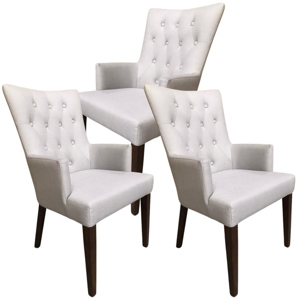 Florence  Set of 3 Carver Fabric Dining Chair French Provincial Solid Timber Deals499