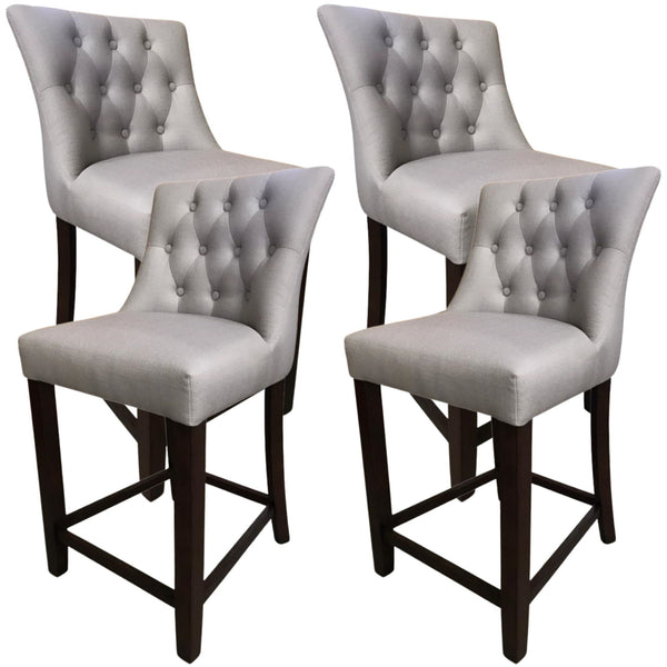 Florence  4pc High Fabric Dining Chair Bar Stool French Provincial Solid Timber Deals499