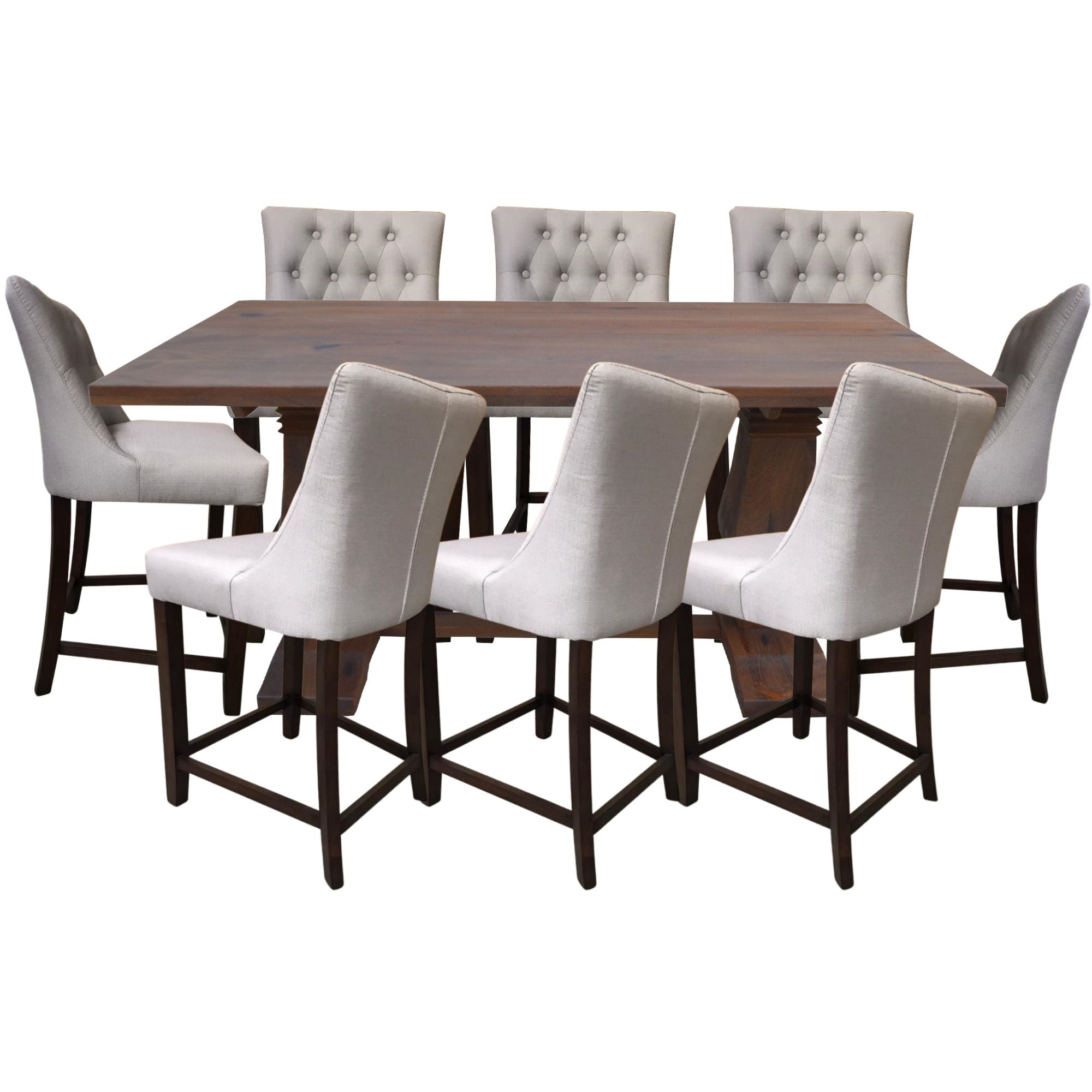 Florence  9pc High Dining Table Set 200cm 8 Fabric Chair French Provincial Deals499