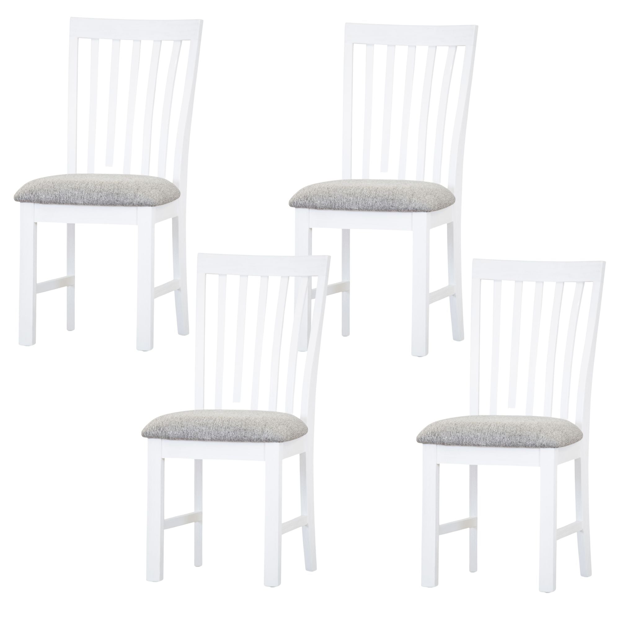 Laelia Dining Chair Set of 4 Solid Acacia Timber Wood Coastal Furniture - White Deals499