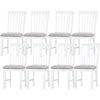 Laelia Dining Chair Set of 8 Solid Acacia Timber Wood Coastal Furniture - White Deals499