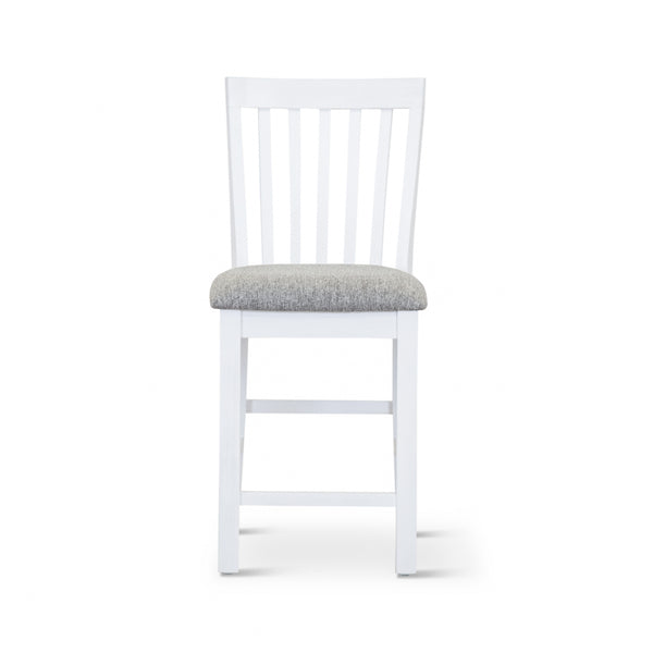 Laelia Tall Bar Chair Stool Set of 2 Solid Acacia Wood Coastal Furniture - White Deals499