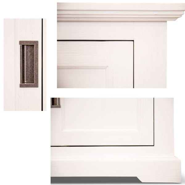 Laelia ETU Entertainment TV Unit 160cm 2 Door Solid Acacia Wood Coastal - White Deals499
