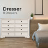 Celosia Dresser 8 Chest of Drawers Bedroom Acacia Timber Storage Cabinet - White Deals499
