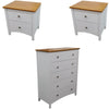 Lobelia Bedside Tallboy 3pc Bedroom Set Drawers Nightstand Storage Cabinet - WHT Deals499