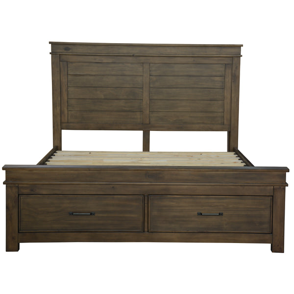 Lily Bed Frame King Size Timber Mattress Base With Storage Drawers - Rustic Grey Deals499