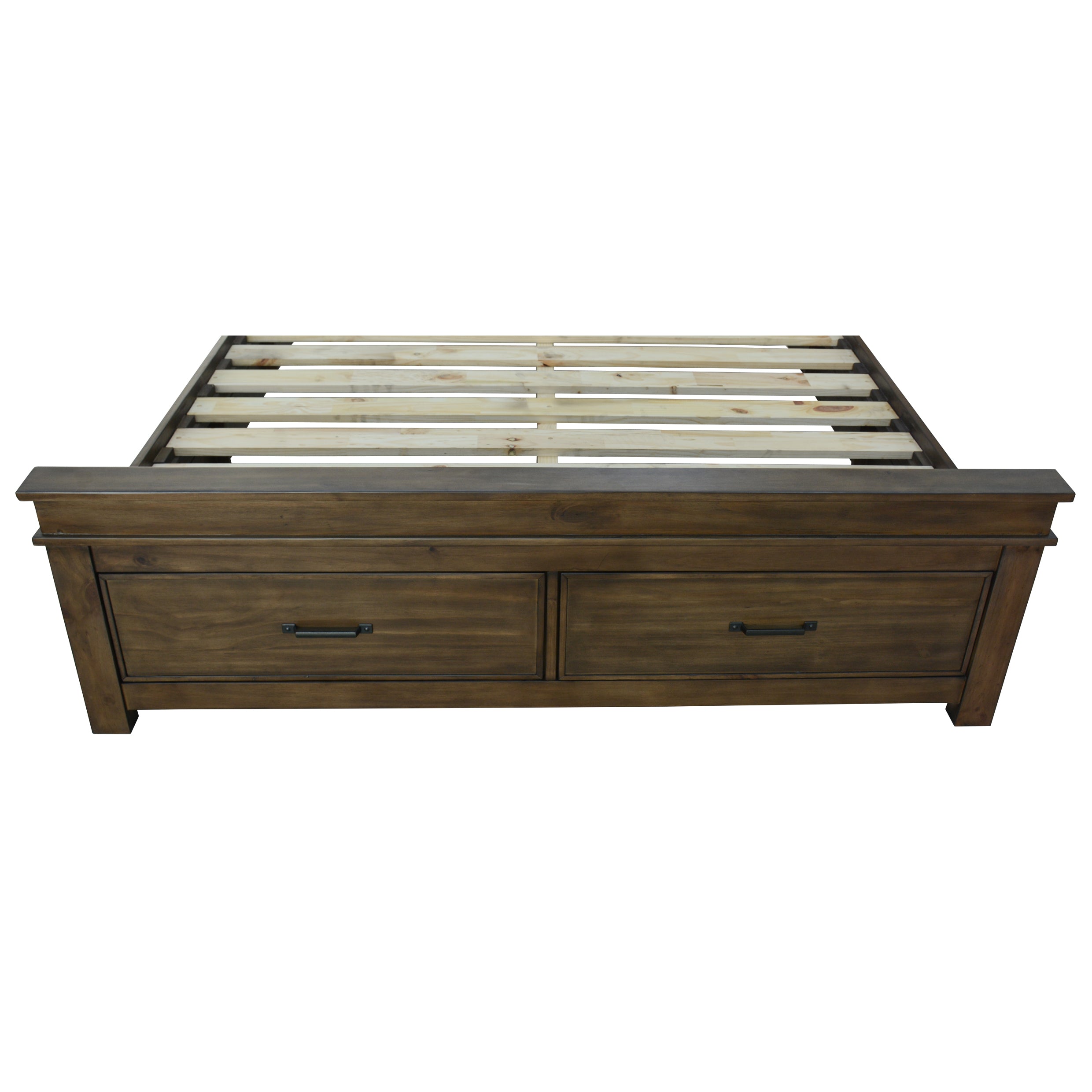 Lily Bed Frame King Size Timber Mattress Base With Storage Drawers - Rustic Grey Deals499