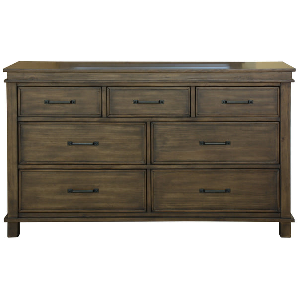 Lily Dresser 7 Chest of Drawers Solid Wood Tallboy Storage Cabinet - Rustic Grey Deals499