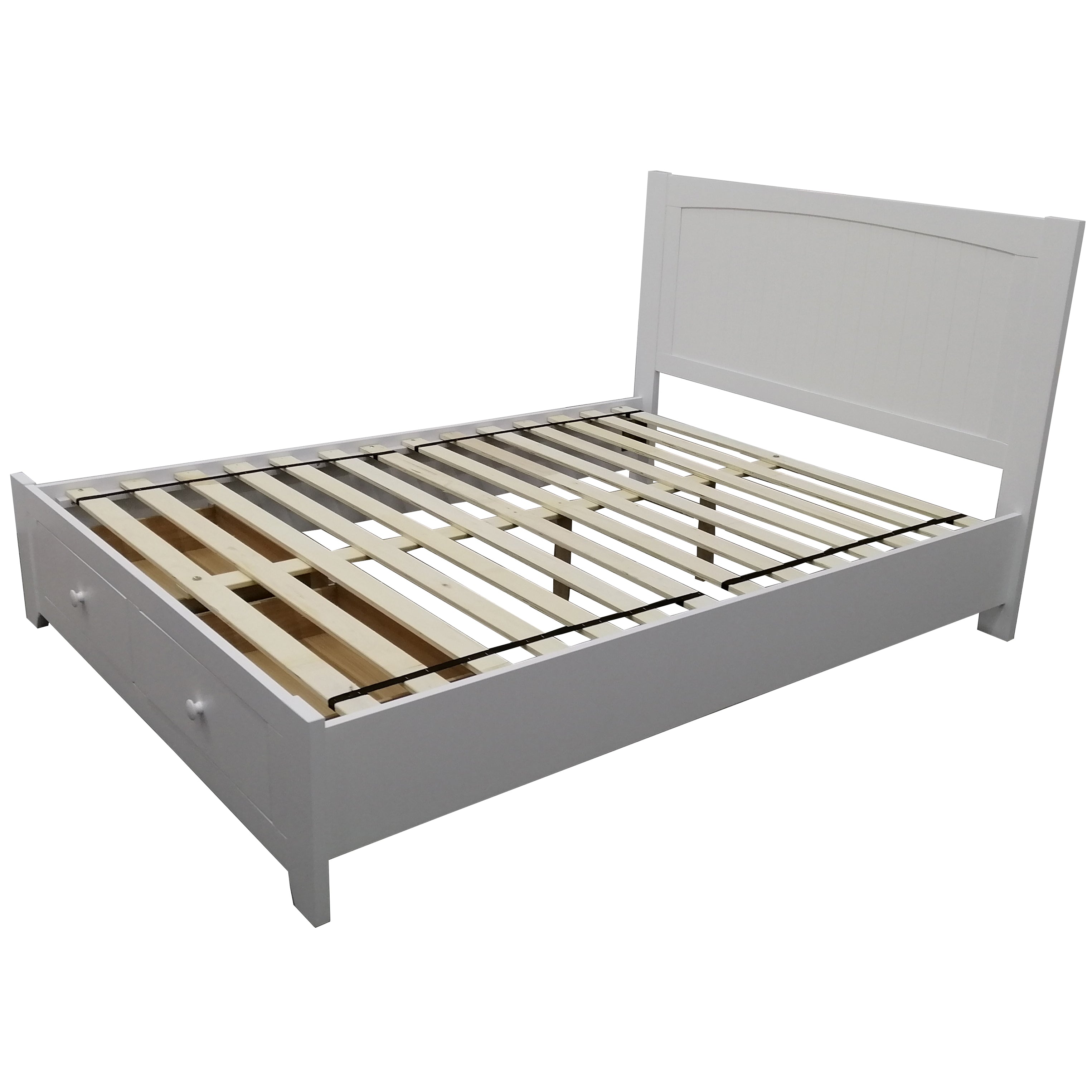 Wisteria Bed Frame Double Size Mattress Base Storage Drawer Timber Wood - White Deals499