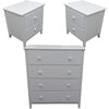 Wisteria Bedside Tallboy 3pc Bedroom Set Drawers Nightstand Storage Cabinet -WHT Deals499