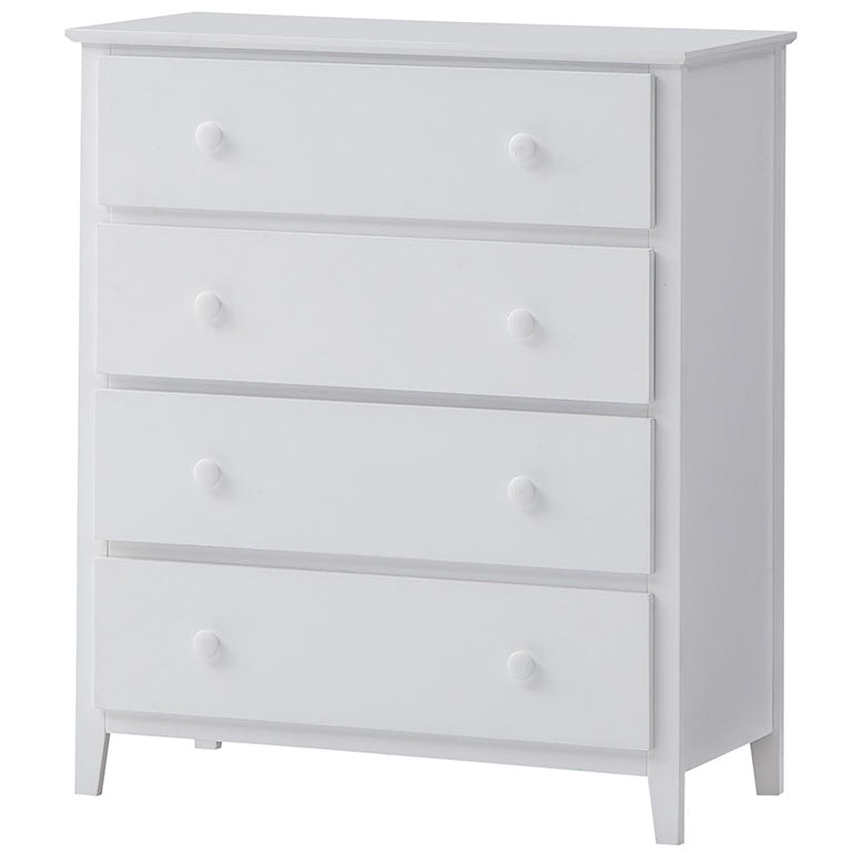Wisteria Tallboy 4 Chest of Drawers Solid Rubber Wood Bed Storage Cabinet -White Deals499