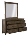Lily Dresser Mirror 7 Chest of Drawers Tallboy Storage Cabinet - Rustic Grey Deals499