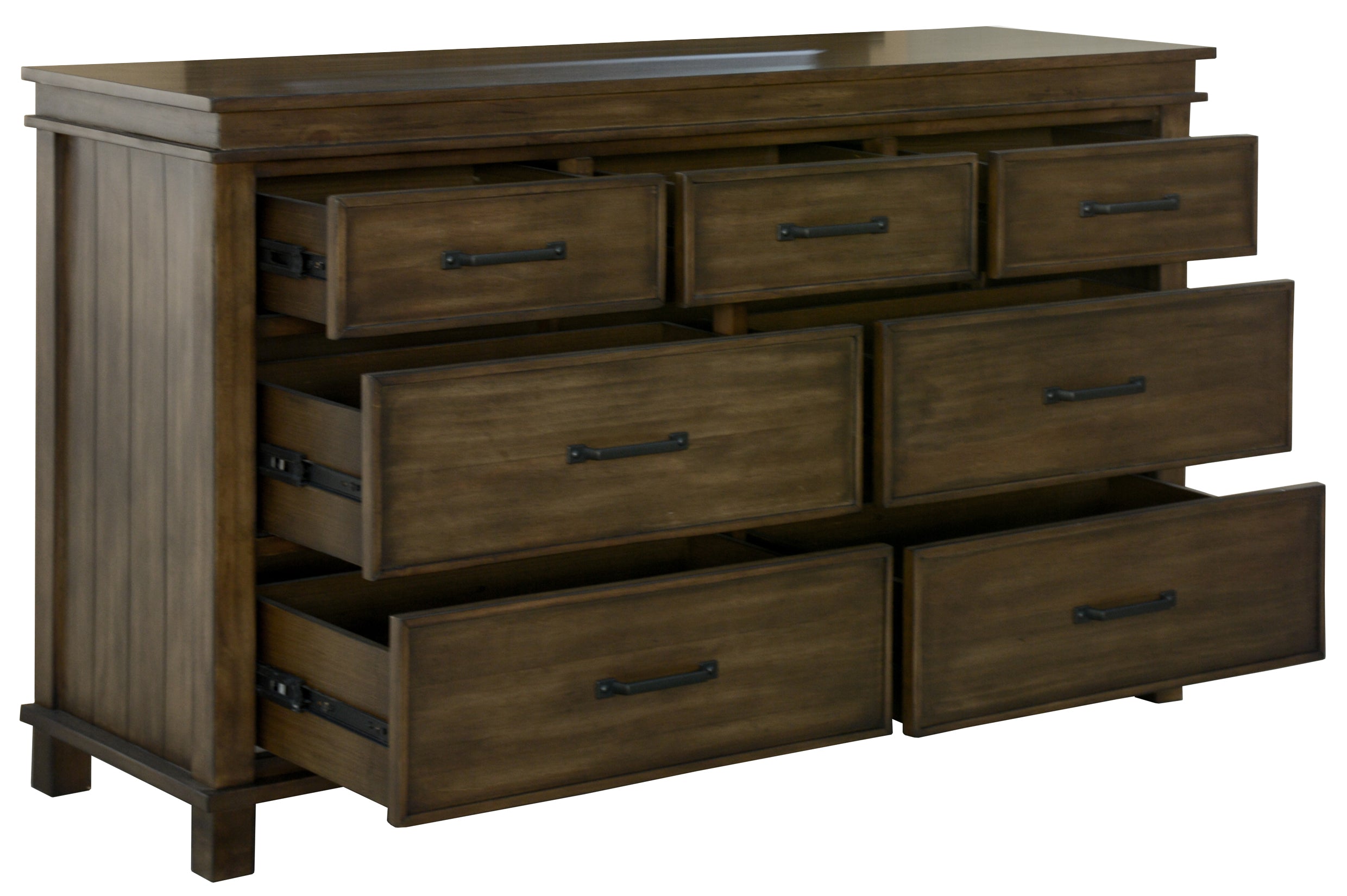 Lily Dresser Mirror 7 Chest of Drawers Tallboy Storage Cabinet - Rustic Grey Deals499