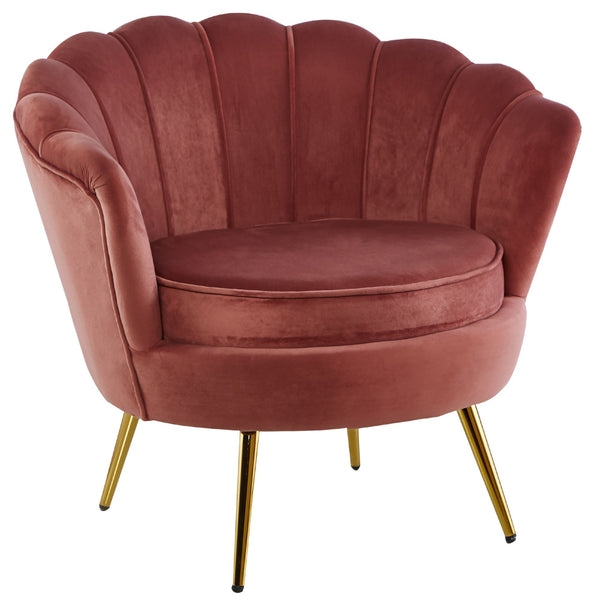Bloomer Velvet Fabric Accent Sofa Love Chair - Rose Pink Deals499