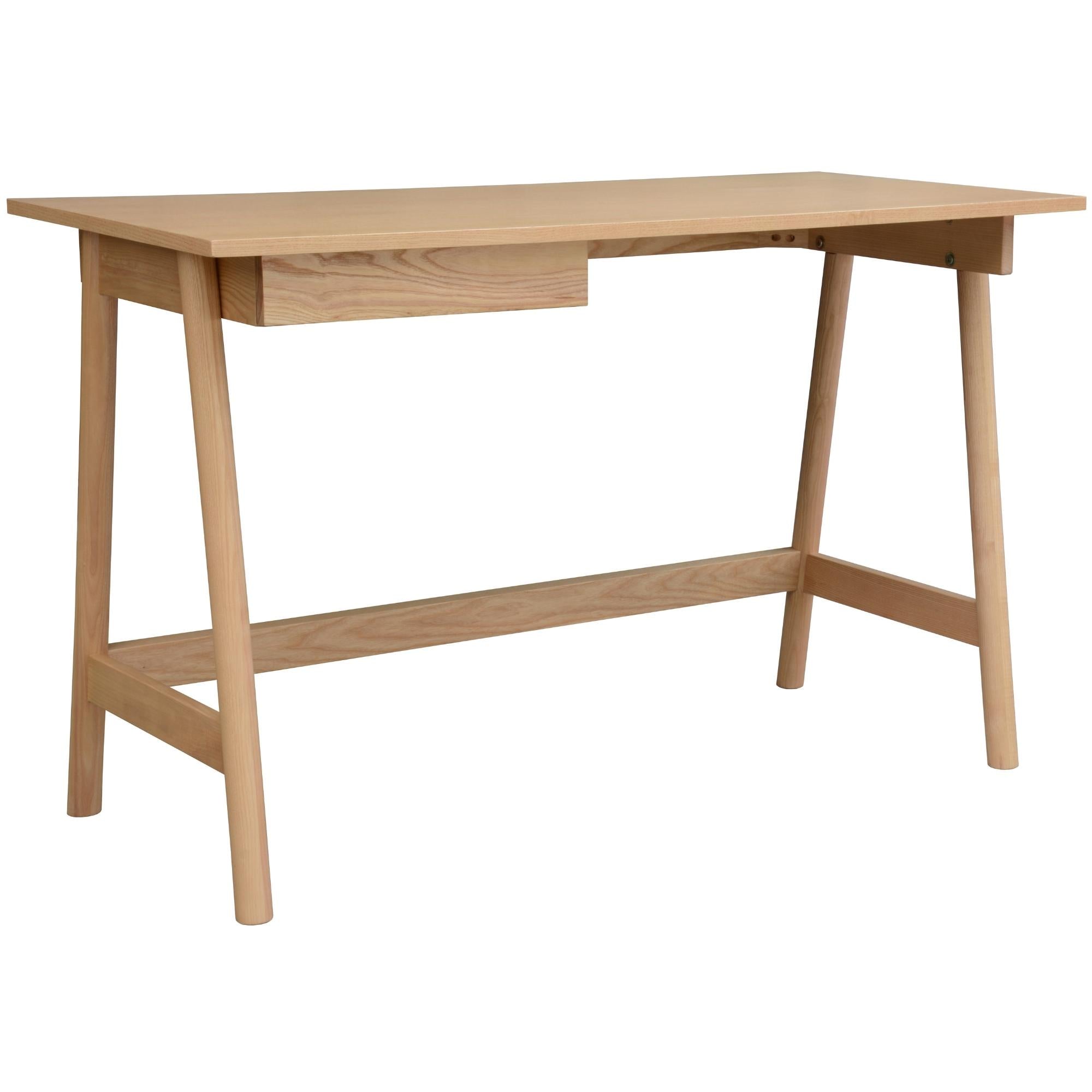 Mindil Office Desk Student Study Table Solid Wooden Timber Frame - Ash Natural Deals499