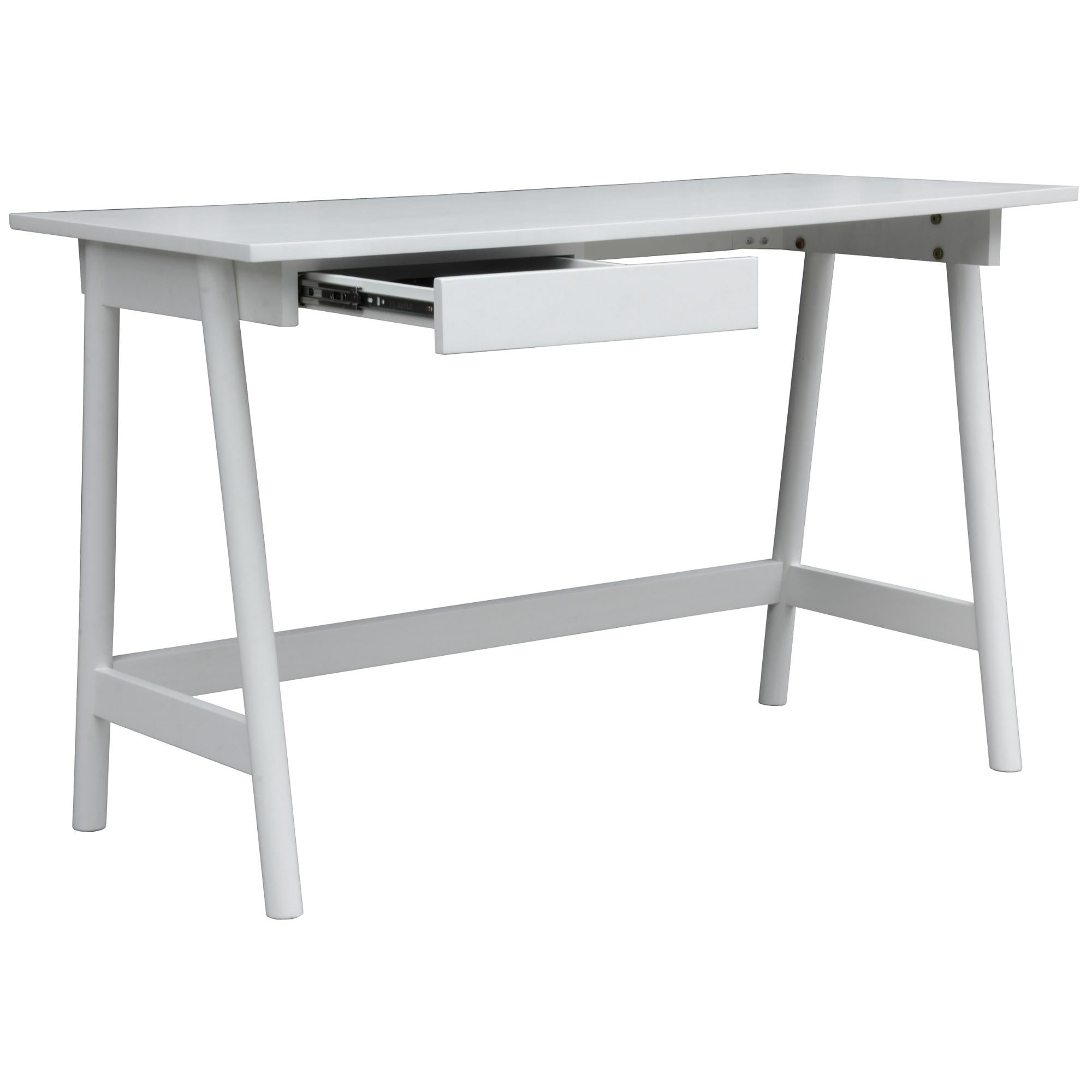 Mindil Office Desk Student Study Table Solid Wooden Timber Frame - White Deals499