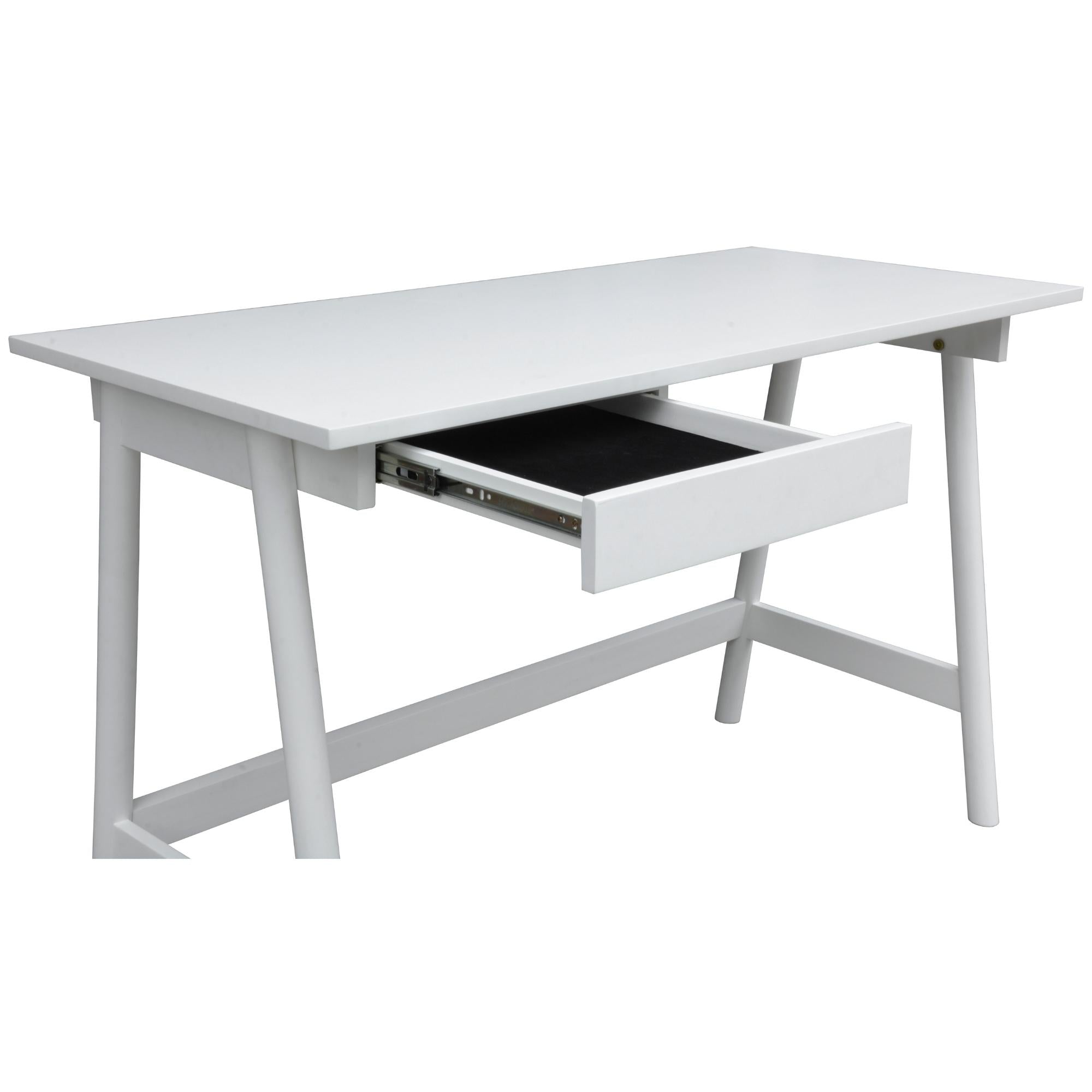 Mindil Office Desk Student Study Table Solid Wooden Timber Frame - White Deals499