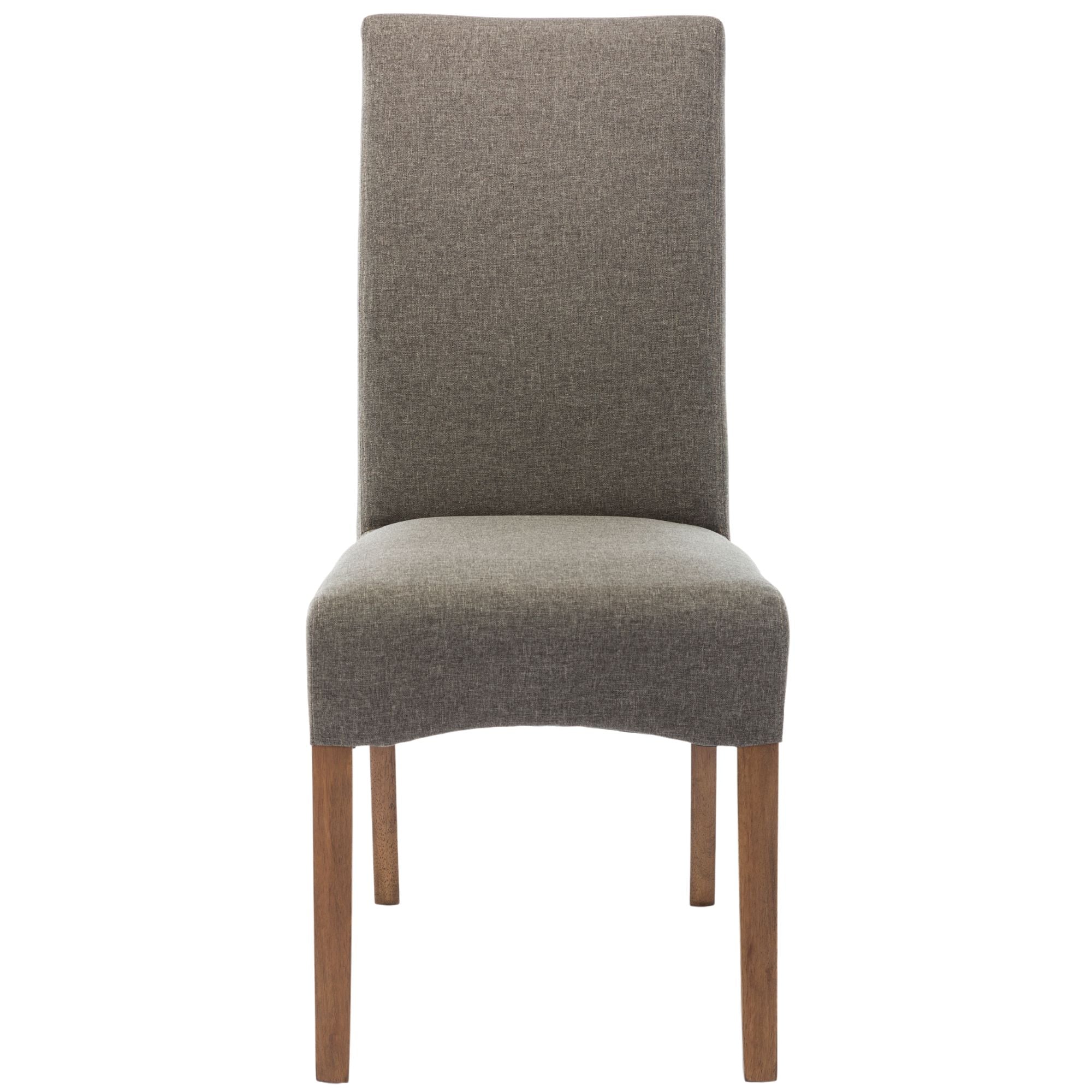 Aksa Fabric Upholstered Dining Chair Set of 2 Solid Pine Wood Furniture - Grey Deals499