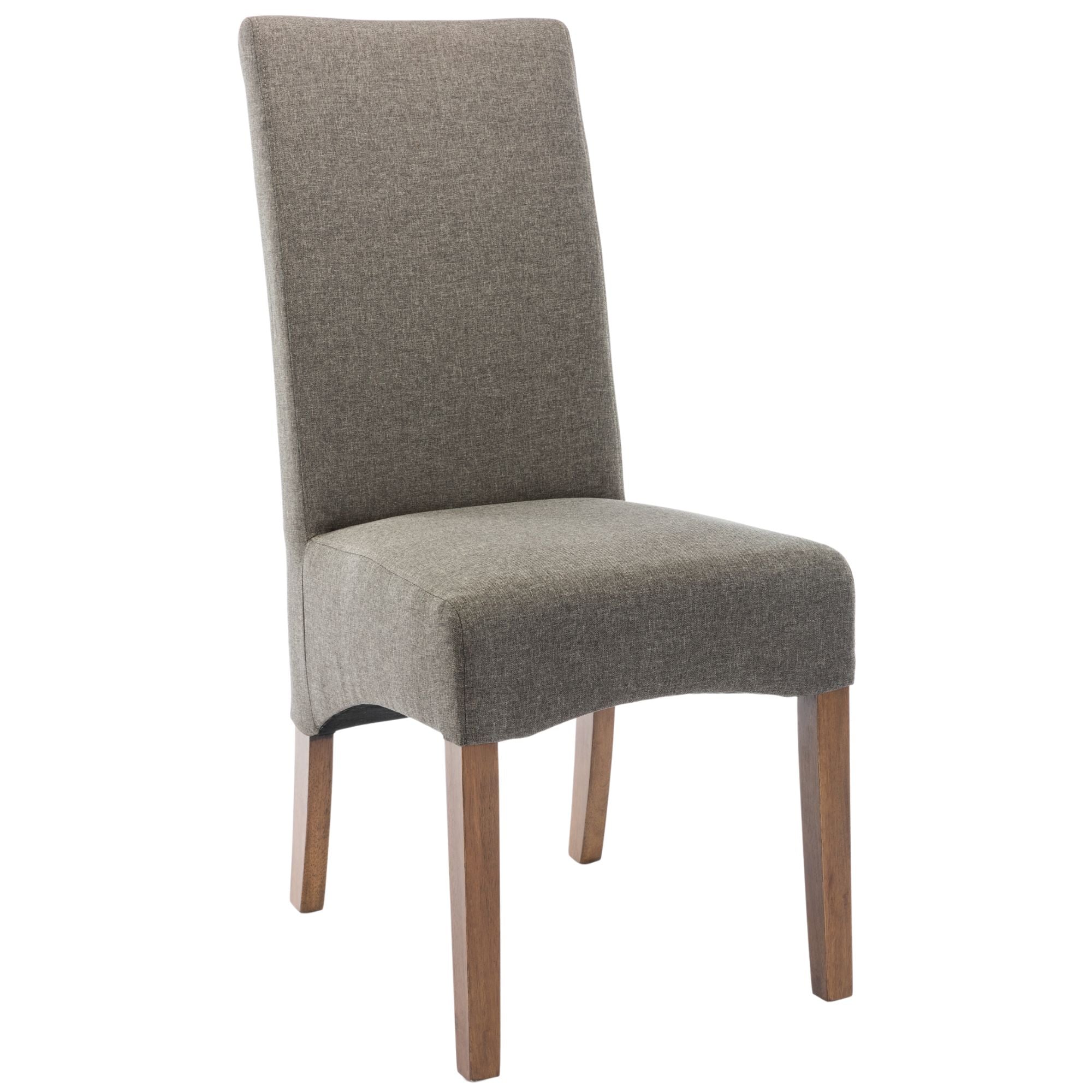 Aksa Fabric Upholstered Dining Chair Set of 6 Solid Pine Wood Furniture - Grey Deals499