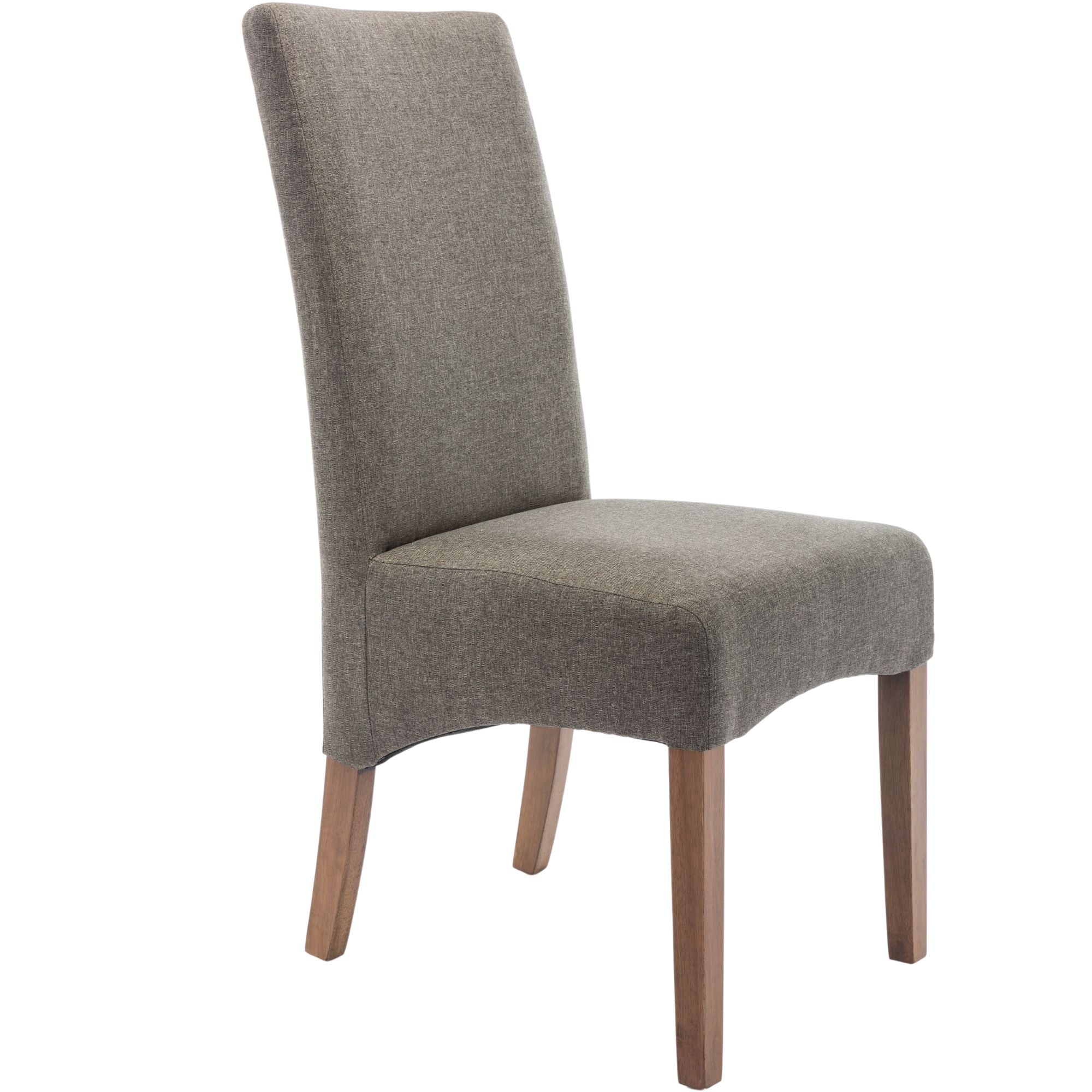 Aksa Fabric Upholstered Dining Chair Set of 6 Solid Pine Wood Furniture - Grey Deals499